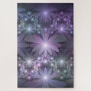 Bed van Flowers Trendy Shiny Abstract Fractal Art Legpuzzel
