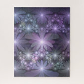 Bed van Flowers Trendy Shiny Abstract Fractal Art Legpuzzel (Verticaal)
