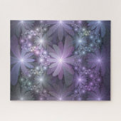 Bed van Flowers Trendy Shiny Abstract Fractal Art Legpuzzel (Horizontaal)