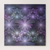 Bed van Flowers Trendy Shiny Abstract Fractal Art Legpuzzel (Verticaal)