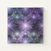 Bed van Flowers Trendy Shiny Abstract Fractal Art Notitieboek (Achterkant)