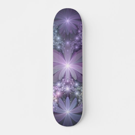 Bed van Flowers Trendy Shiny Abstract Fractal Art Persoonlijk Skateboard (Voorkant)