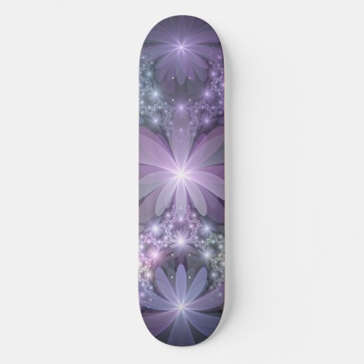 Bed van Flowers Trendy Shiny Abstract Fractal Art Persoonlijk Skateboard (Voorkant)