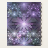 Bed van Flowers Trendy Shiny Abstract Fractal Art Planner (Achterkant)