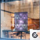 Bed van Flowers Trendy Shiny Abstract Fractal Art Raamsticker (Cafe Raam)