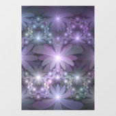 Bed van Flowers Trendy Shiny Abstract Fractal Art Raamsticker (Vel)