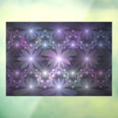 Bed van Flowers Trendy Shiny Abstract Fractal Art Raamsticker (Vel 3)