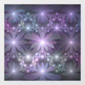 Bed van Flowers Trendy Shiny Abstract Fractal Art Raamsticker (Vel)