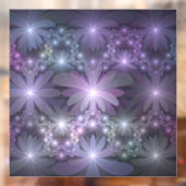 Bed van Flowers Trendy Shiny Abstract Fractal Art Raamsticker (Vel 2)