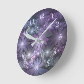 Bed van Flowers Trendy Shiny Abstract Fractal Art Ronde Klok (Hoek)