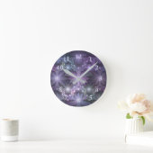 Bed van Flowers Trendy Shiny Abstract Fractal Art Ronde Klok (Huis)