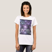 Bed van Flowers Trendy Shiny Abstract Fractal Art T-shirt (Voorkant volledig)