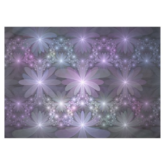Bed van Flowers Trendy Shiny Abstract Fractal Art Tafelkleed (Voorkant (Horizontaal))
