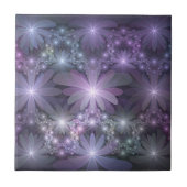 Bed van Flowers Trendy Shiny Abstract Fractal Art Tegeltje (Voorkant)
