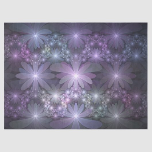 Bed van Flowers Trendy Shiny Abstract Fractal Art Tissuepapier (Voorkant)