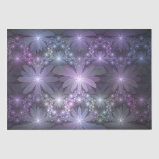 Bed van Flowers Trendy Shiny Abstract Fractal Art Tissuepapier (Voorkant)