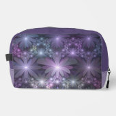 Bed van Flowers Trendy Shiny Abstract Fractal Art Toilettasje (Voorkant)