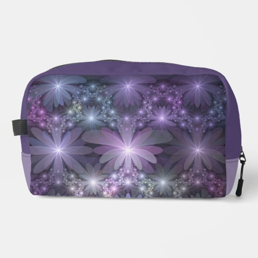 Bed van Flowers Trendy Shiny Abstract Fractal Art Toilettasje (Voorkant)