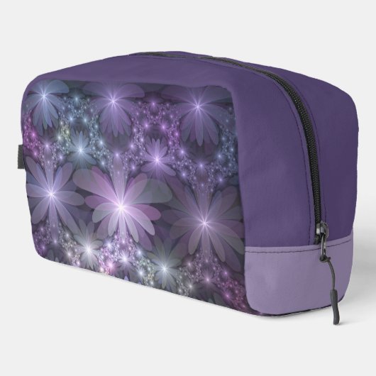 Bed van Flowers Trendy Shiny Abstract Fractal Art Toilettasje (Rechterhoek)