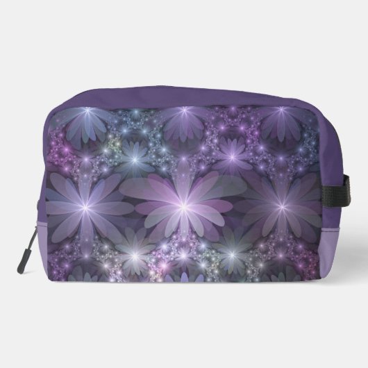 Bed van Flowers Trendy Shiny Abstract Fractal Art Toilettasje (Achterkant)