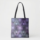 Bed van Flowers Trendy Shiny Abstract Fractal Art Tote Bag (Voorkant)