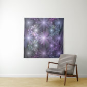 Bed van Flowers Trendy Shiny Abstract Fractal Art Wandkleed (In Situ (horizontaal))