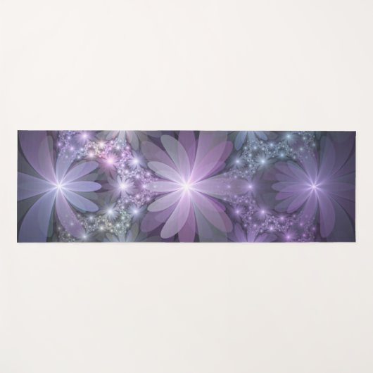 Bed van Flowers Trendy Shiny Abstract Fractal Art Yogamat (Voorkant (horizontaal))