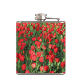 Bed van rode tulpen 02 heupfles (Achterkant)
