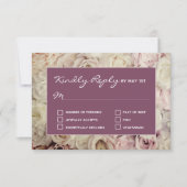 Bed van Rozen en Amaranth Pink RSVP-kaarten RSVP Kaartje (Voorkant)