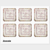 Bed van Rozen Wedding Favor Stickers (Vel)