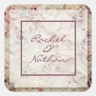 Bed van Rozen Wedding Favor Stickers