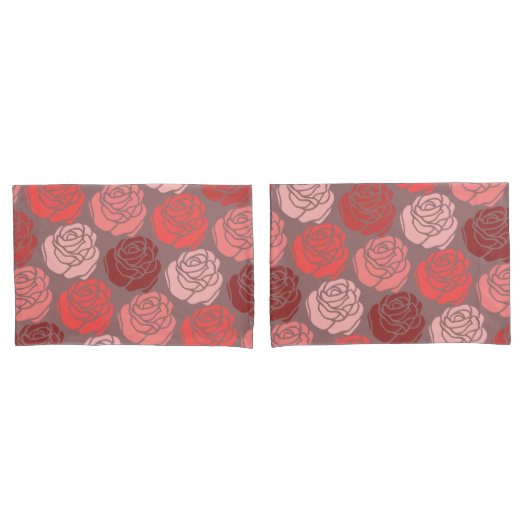 Bed van Rozen, zwart-wit, roze Kussensloop (Voorkant-Set)