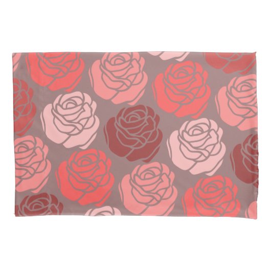 Bed van Rozen, zwart-wit, roze Kussensloop (Voorkant-Links)