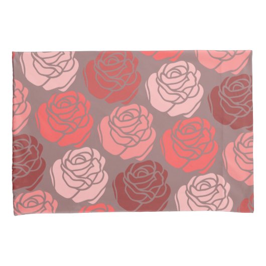 Bed van Rozen, zwart-wit, roze Kussensloop (Voorkant-Rechts)