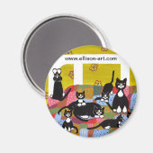 Bed vol met Katten Magnet (Voorkant / Achterkant)