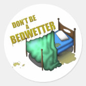 Bed Wetter Ronde Sticker (Voorkant)