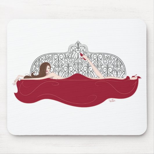 Bed White Mousepad Muismat (Voorkant)