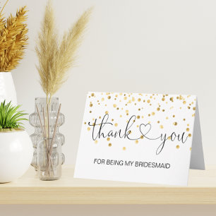BEDANK DAT JE Gold trouwt voor mijn BRIDESMAID Bedankkaart