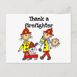 Bedank een brandweerman T-shirts en cadeaus Briefkaart