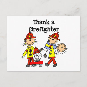 Bedank een brandweerman T-shirts en cadeaus Briefkaart
