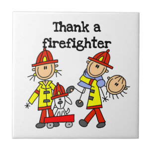 Bedank een brandweerman T-shirts en cadeaus Tegeltje