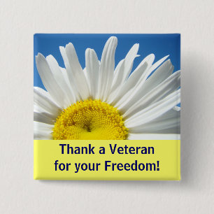 Bedank een Veteraan voor je Vrijheid! knoppen Made Vierkante Button 5,1 Cm