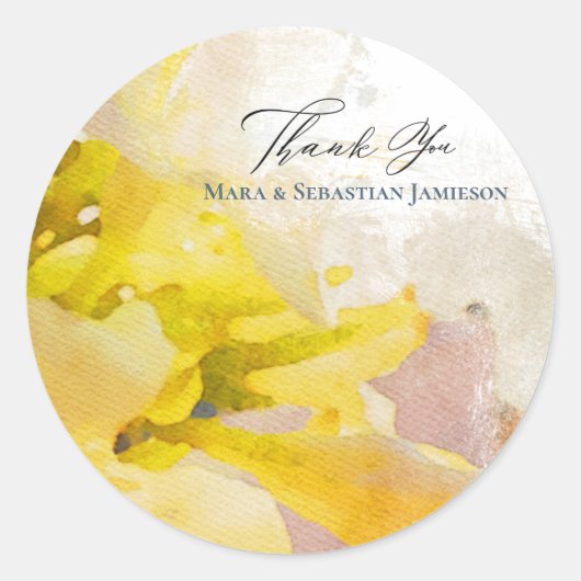 *~* BEDANK JE Floral AR15 Elegant Artsy Wedding Ronde Sticker (Voorkant)