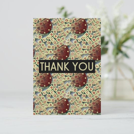 BEDANK JE Kaart | Pokerchips en pokerijs (R/Wh) (Staand voorkant)