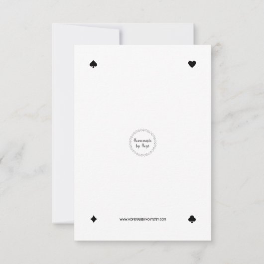 BEDANK JE Kaart | Pokerchips en pokerijs (R/Wh) (Achterkant)