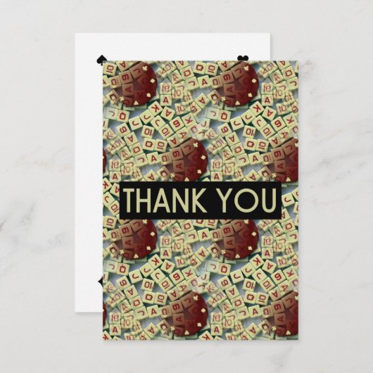 BEDANK JE Kaart | Pokerchips en pokerijs (R/Wh) (Voorkant / Achterkant)