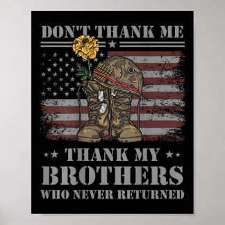 Bedank Me Niet Veteraan Bedank Mijn Broers Citaat  Poster
