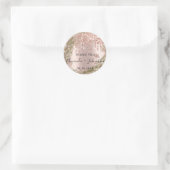 Bedank Rose Gold Naam Save The Date Krans Drips Ronde Sticker (Tas)
