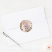 Bedank Rose Goud Naam Save The Date Krans Drips Ronde Sticker (Envelop)