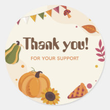 Bedank Sticker – Herfstbladeren Ontwerp voor Verpa